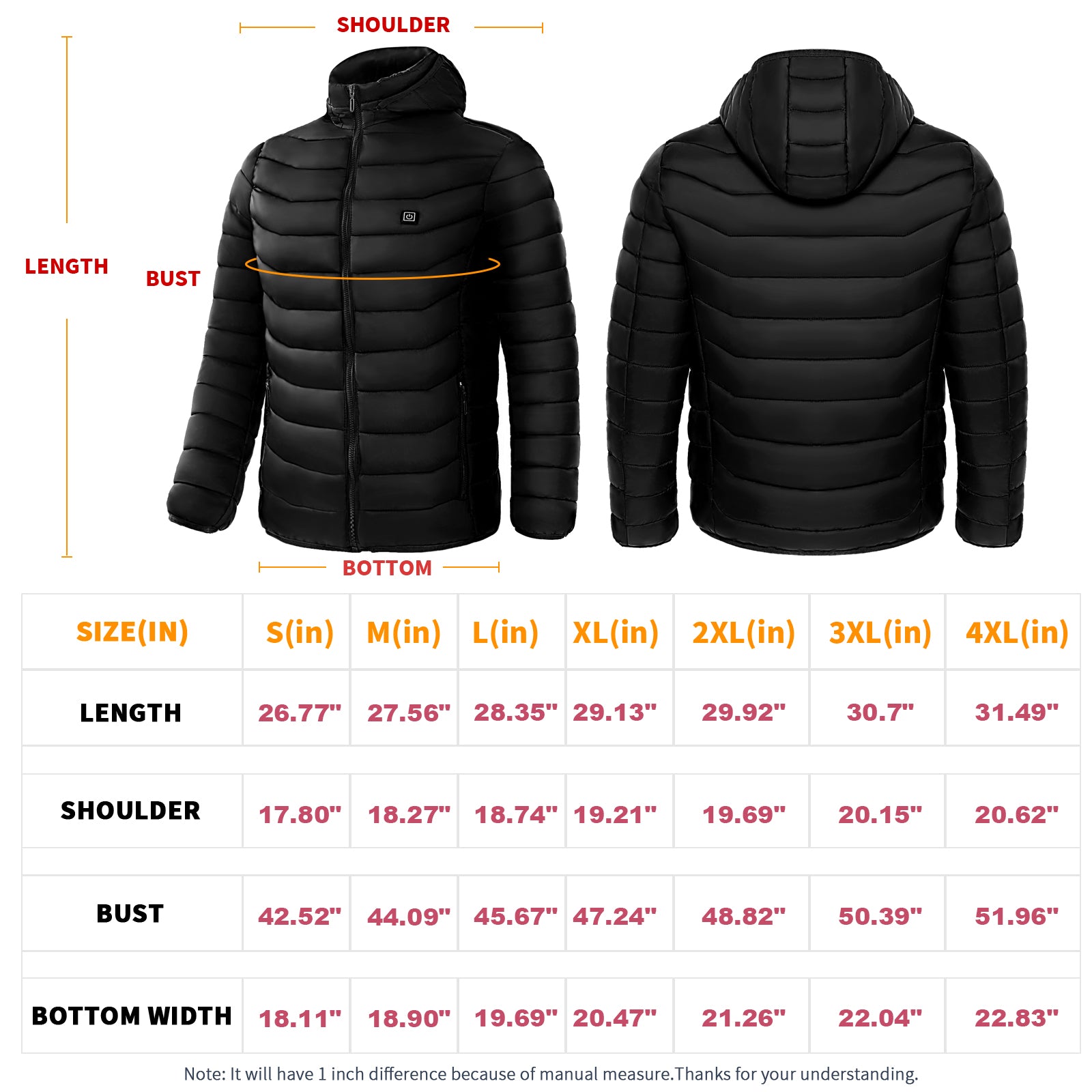 Thermox Heated Unisex Jacket with Smart Heating Technology